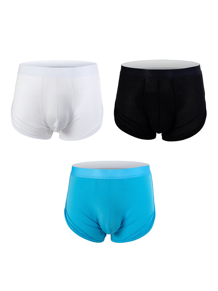 3 Pack Men's Mid Waist Breathable Mesh Home Aloha Boxers | dmunderwear detail image 17