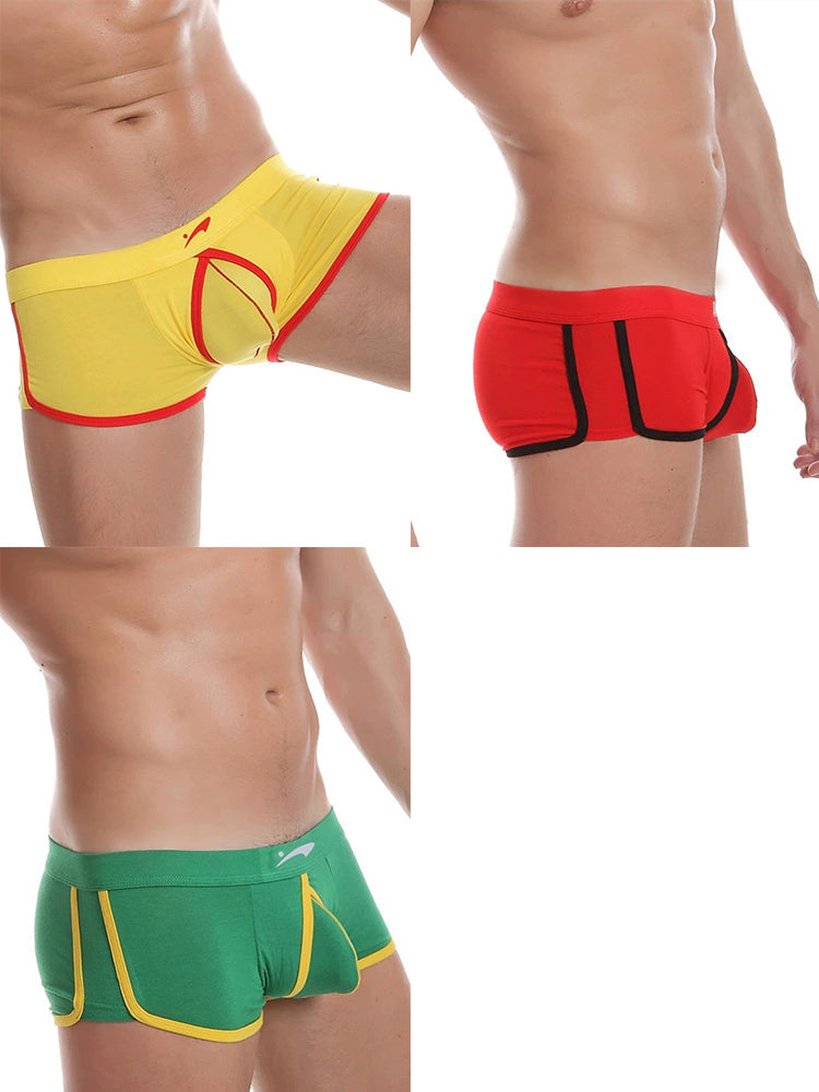 3 Pack Men's Modal U-convex Large Pouch Breathable Trunks | dmunderwear detail image 17