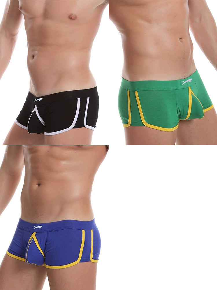 3 Pack Men's Modal U-convex Large Pouch Breathable Trunks | dmunderwear detail image 7