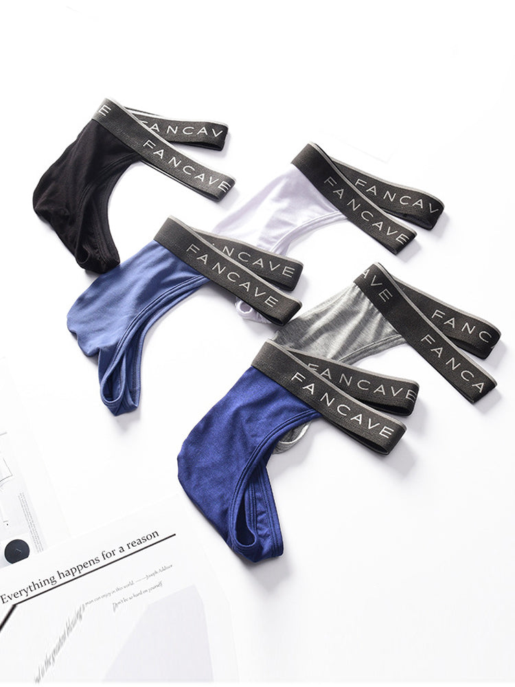 3 Pack Men's Modal U-Pouch Mid-Rise Thongs | dmunderwear detail image 6