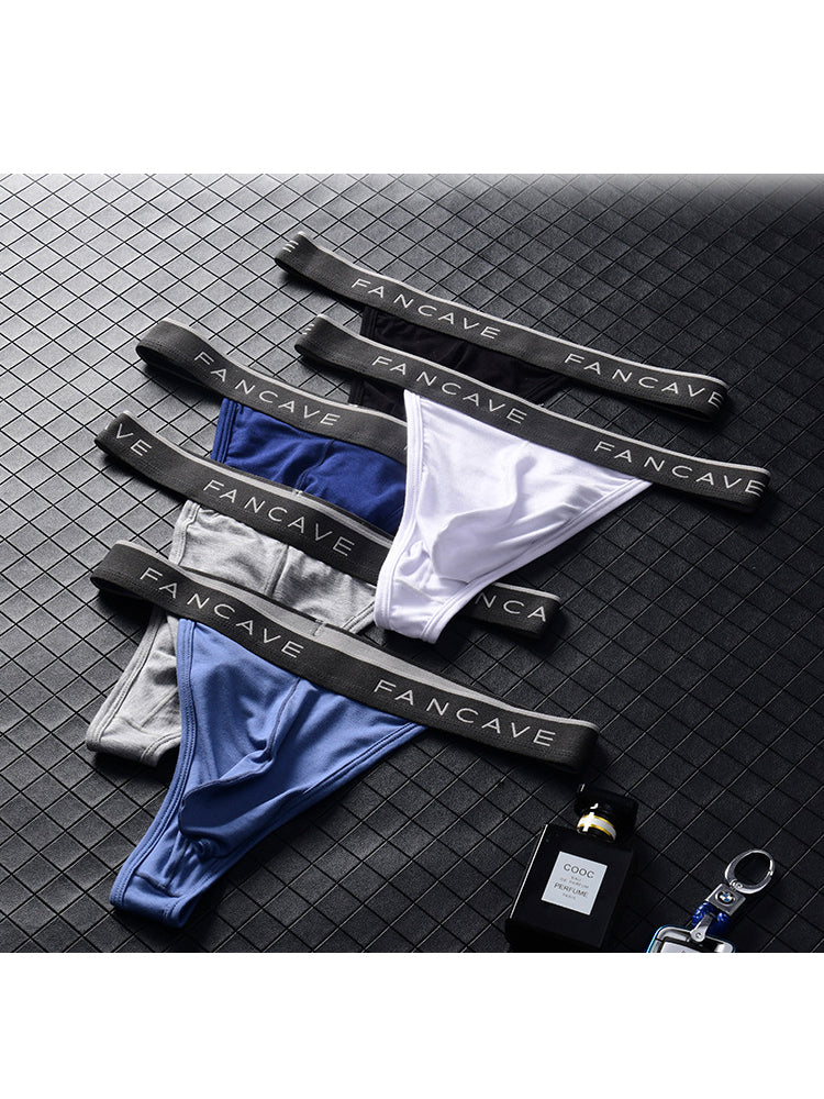 3 Pack Men's Modal U-Pouch Mid-Rise Thongs | dmunderwear detail image 7