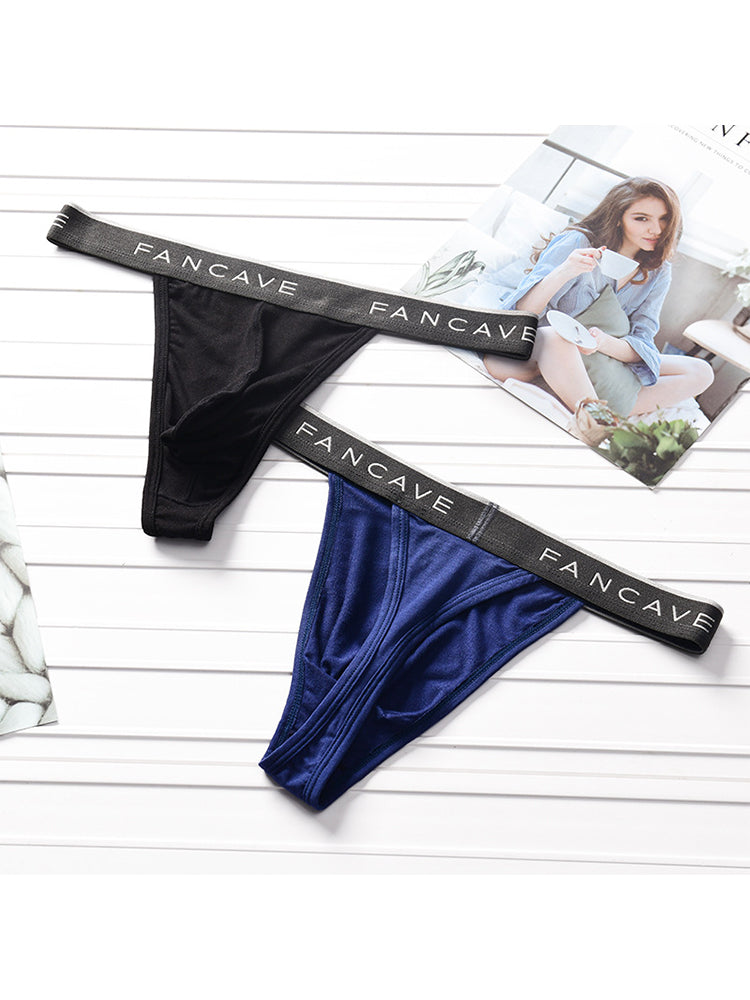 3 Pack Men's Modal U-Pouch Mid-Rise Thongs | dmunderwear detail image 9
