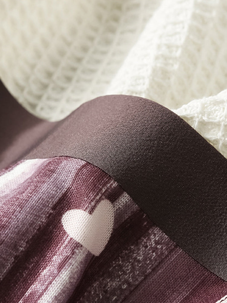 3 Pack Men's Moisture-Wicking Heart Prints Antibacterial Trunks | dmunderwear detail image 12