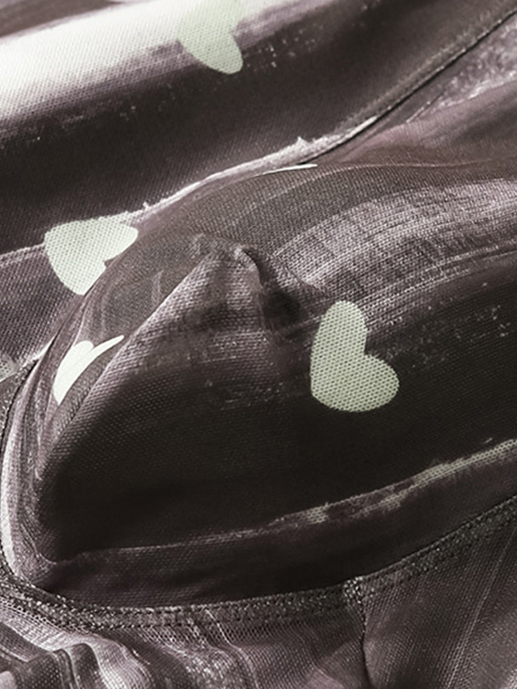 3 Pack Men's Moisture-Wicking Heart Prints Antibacterial Trunks | dmunderwear detail image 13