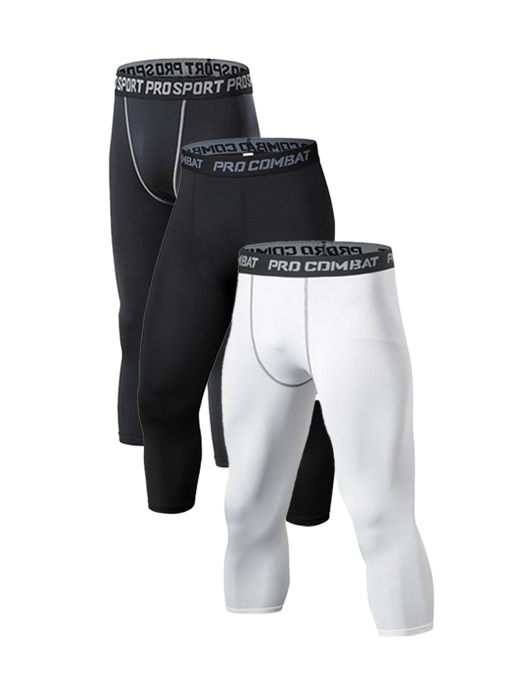 3 Pack Men's Multi-Sport Workout Ready Close-Fitting Comfort Activewear Tights | dmunderwear detail image 16