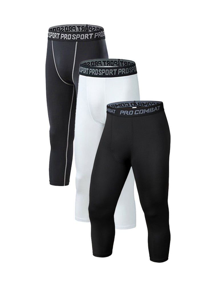 3 Pack Men's Multi-Sport Workout Ready Close-Fitting Comfort Activewear Tights | dmunderwear detail image 2
