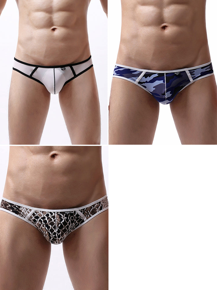 3-pack Men's Nylon Low-rise U-shaped Briefs | dmunderwear detail image 14