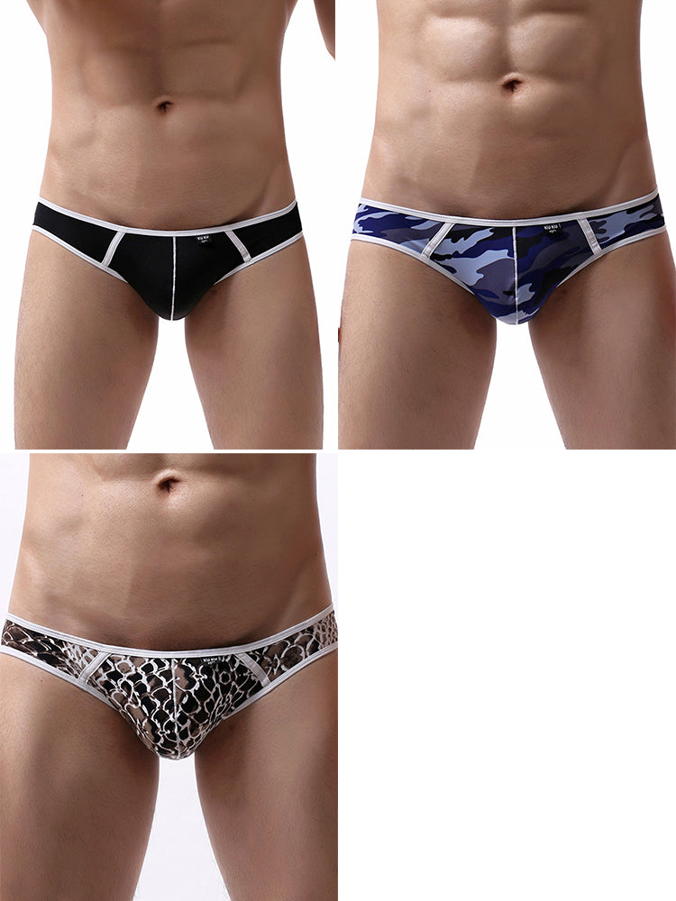 3-pack Men's Nylon Low-rise U-shaped Briefs | dmunderwear detail image 19