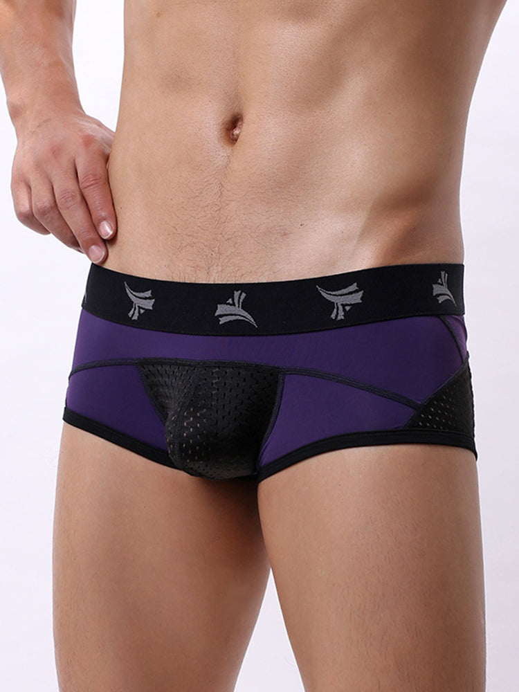 3 Pack Men's Nylon Mesh Breathable U-Pouch Trunks | dmunderwear detail image 12