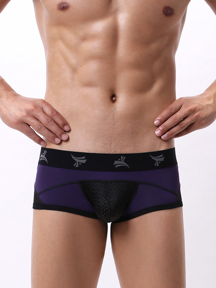 3 Pack Men's Nylon Mesh Breathable U-Pouch Trunks | dmunderwear detail image 13