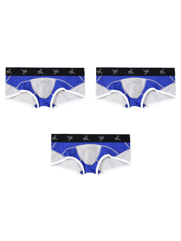 3 Pack Men's Nylon Mesh Breathable U-Pouch Trunks | dmunderwear detail image 14