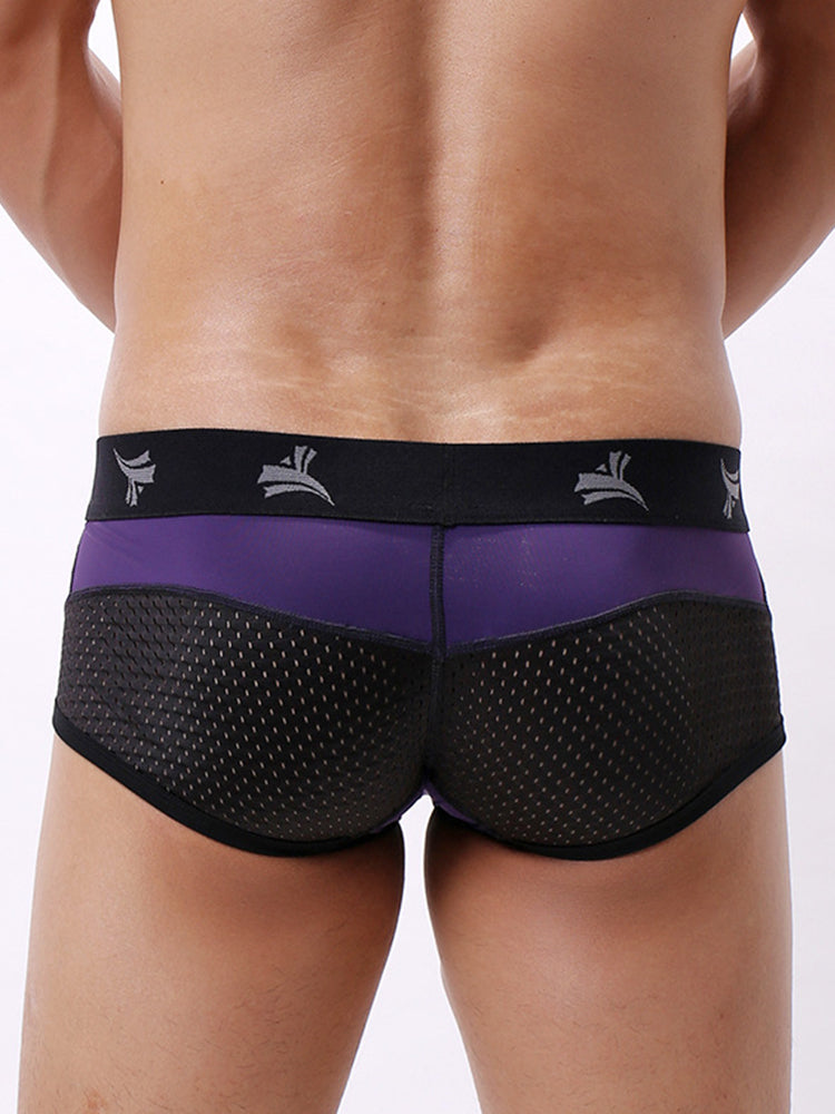 3 Pack Men's Nylon Mesh Breathable U-Pouch Trunks | dmunderwear detail image 15