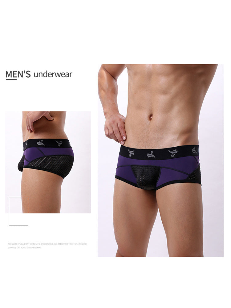 3 Pack Men's Nylon Mesh Breathable U-Pouch Trunks | dmunderwear detail image 16