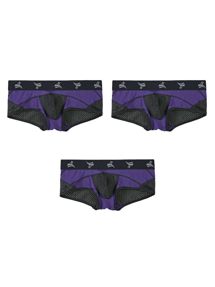 3 Pack Men's Nylon Mesh Breathable U-Pouch Trunks | dmunderwear detail image 20