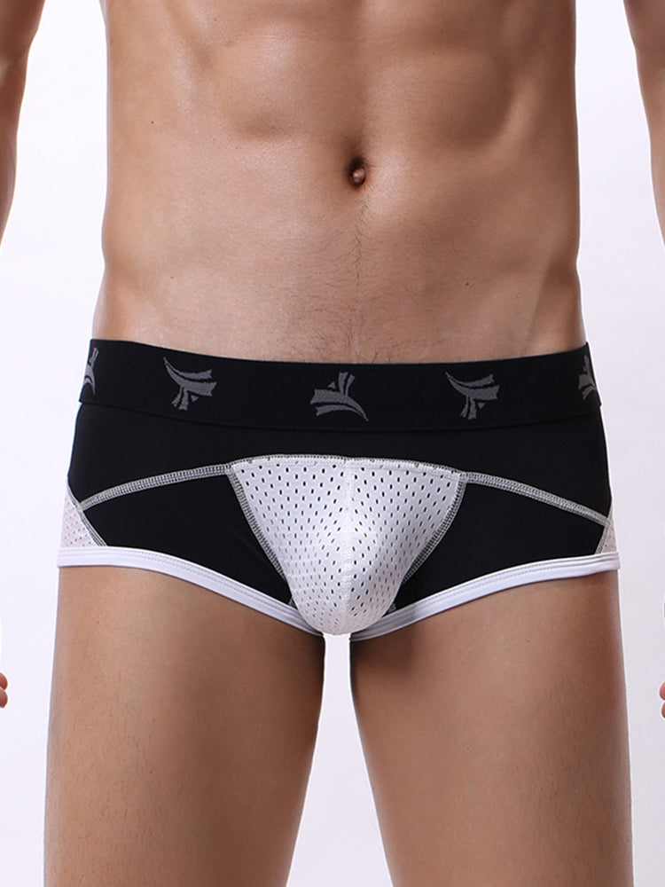 3 Pack Men's Nylon Mesh Breathable U-Pouch Trunks | dmunderwear detail image 5