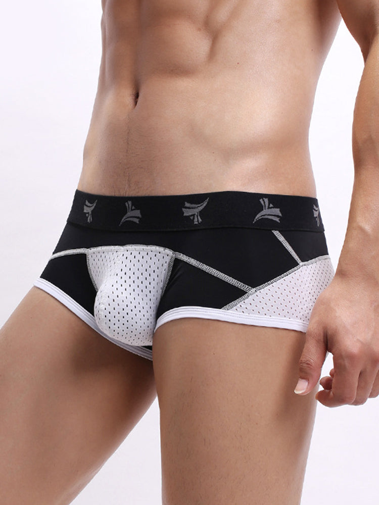 3 Pack Men's Nylon Mesh Breathable U-Pouch Trunks | dmunderwear detail image 6