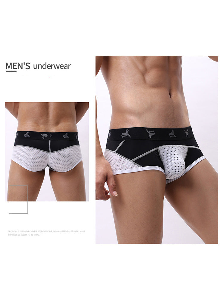 3 Pack Men's Nylon Mesh Breathable U-Pouch Trunks | dmunderwear detail image 7
