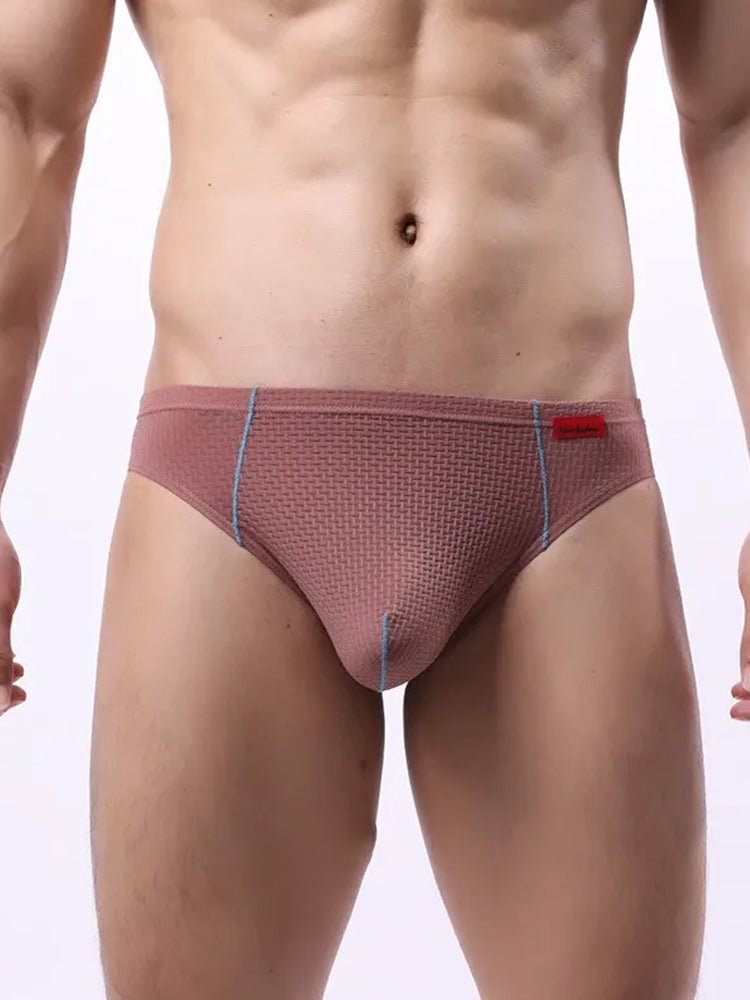 3 Pack Men's Nylon Plaid Lift Hip Briefs Triangle Briefs | dmunderwear detail image 15
