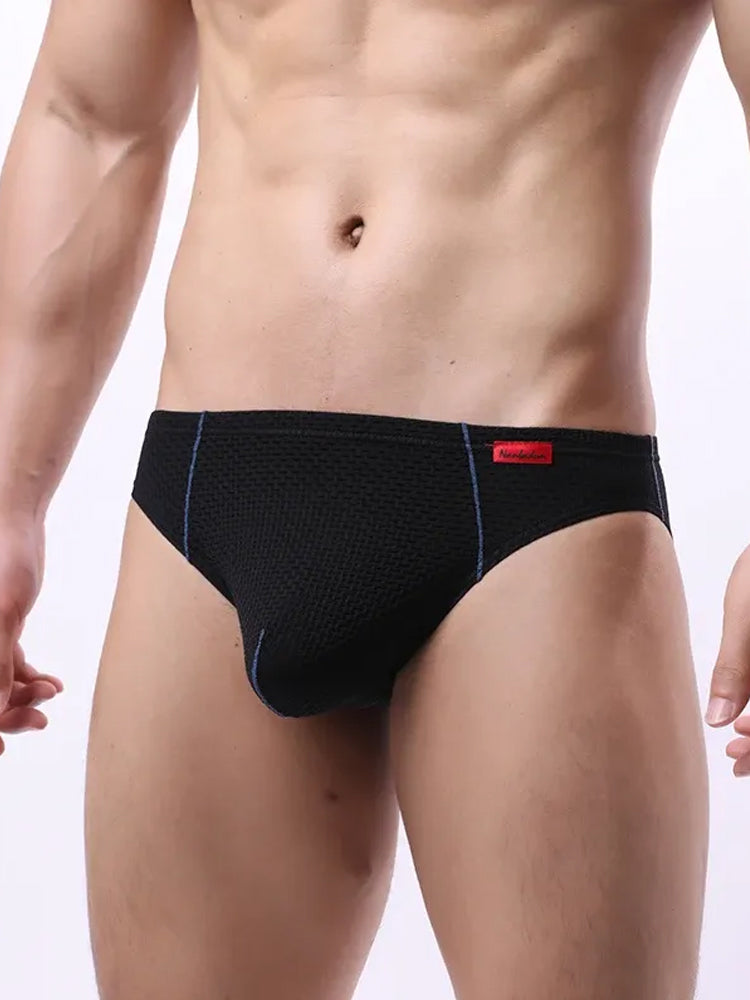 3 Pack Men's Nylon Plaid Lift Hip Briefs Triangle Briefs | dmunderwear detail image 16