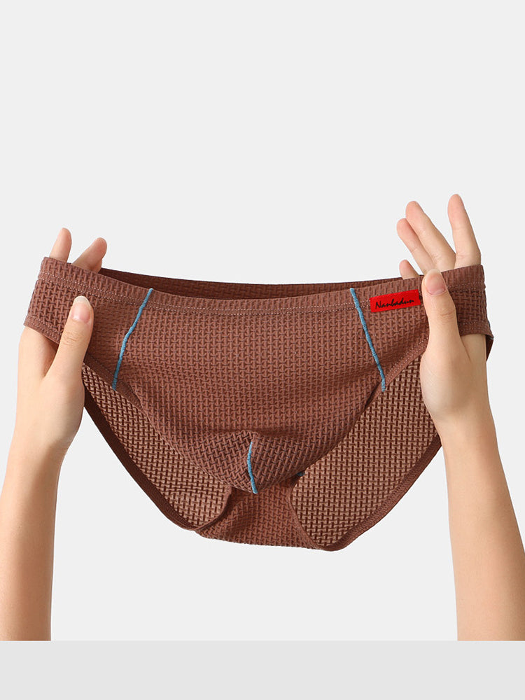 3 Pack Men's Nylon Plaid Lift Hip Briefs Triangle Briefs | dmunderwear detail image 18