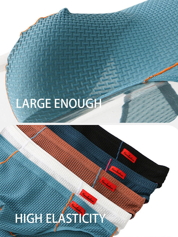 3 Pack Men's Nylon Plaid Lift Hip Briefs Triangle Briefs | dmunderwear detail image 5