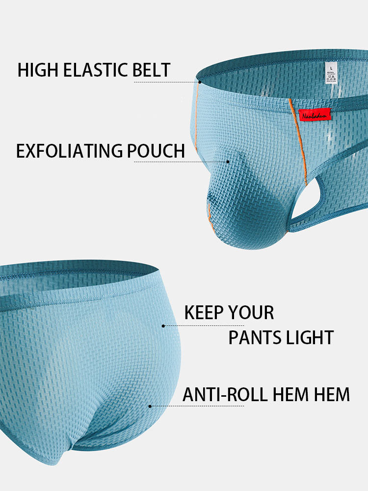 3 Pack Men's Nylon Plaid Lift Hip Briefs Triangle Briefs | dmunderwear detail image 6