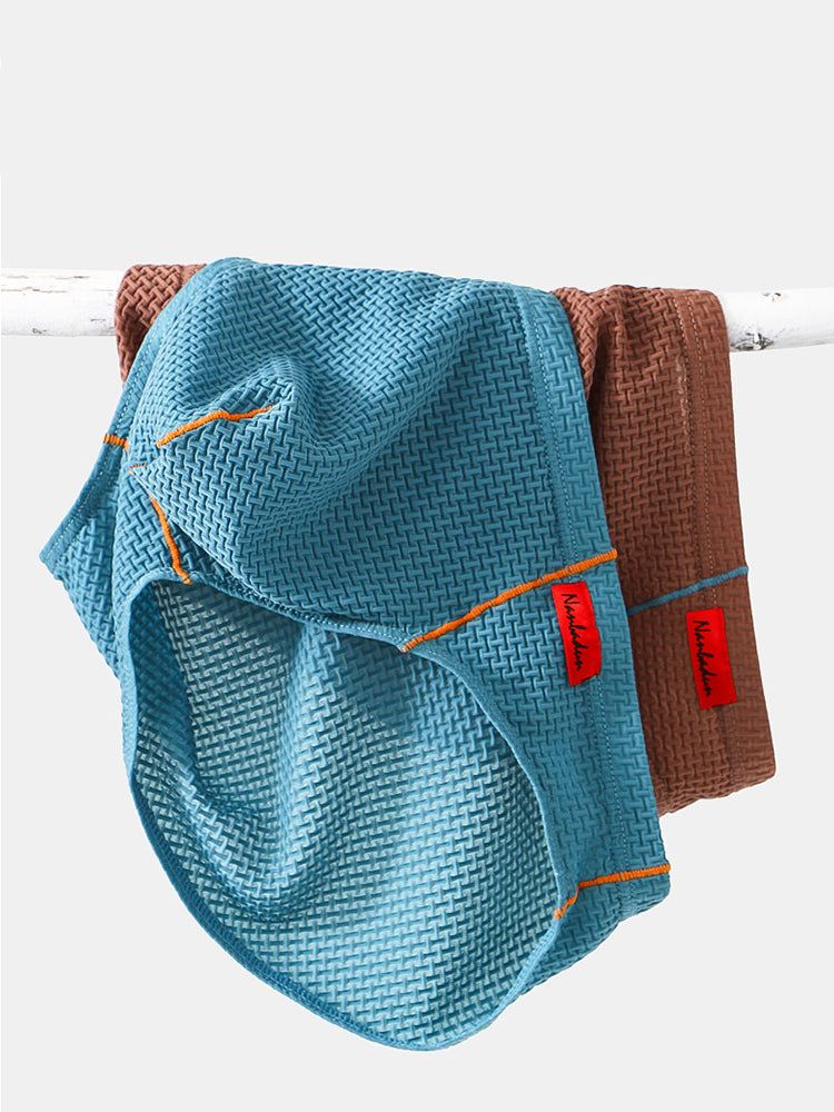 3 Pack Men's Nylon Plaid Lift Hip Briefs Triangle Briefs | dmunderwear detail image 9