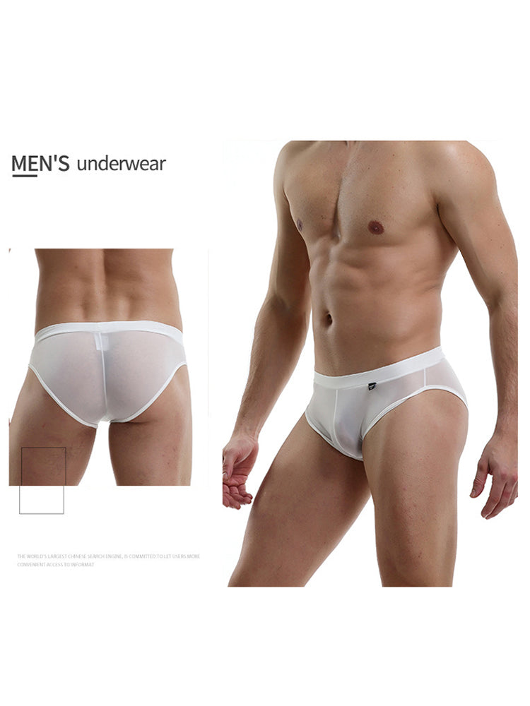 3 Pack Men's Nylon Sexy Low-Rise High-Elastic Briefs | dmunderwear detail image 12