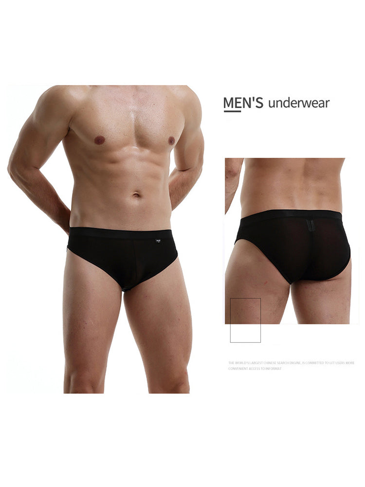 3 Pack Men's Nylon Sexy Low-Rise High-Elastic Briefs | dmunderwear detail image 16