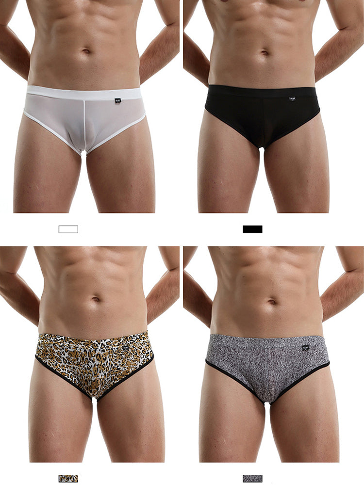 3 Pack Men's Nylon Sexy Low-Rise High-Elastic Briefs | dmunderwear detail image 3