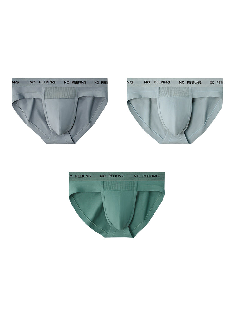 3 Pack Men's One-Piece Cut Briefs with Enhanced Pouch and Stretch Waistband | dmunderwear detail image 2