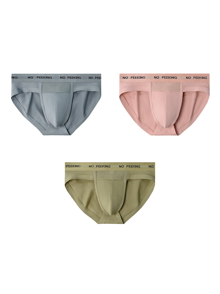 3 Pack Men's One-Piece Cut Briefs with Enhanced Pouch and Stretch Waistband | dmunderwear detail image 8