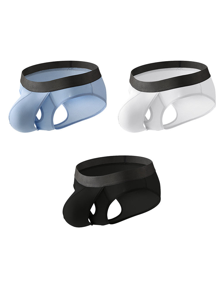 3-pack Men's Open Crotch Sexy Bullet Briefs | dmunderwear detail image 2