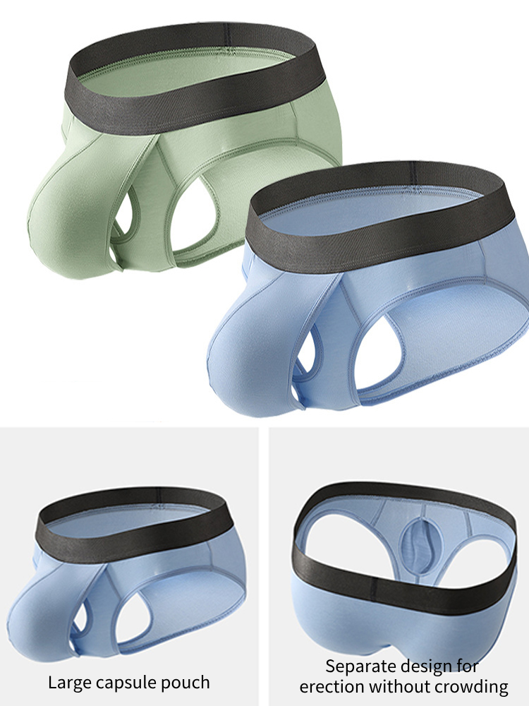 3-pack Men's Open Crotch Sexy Bullet Briefs | dmunderwear detail image 3