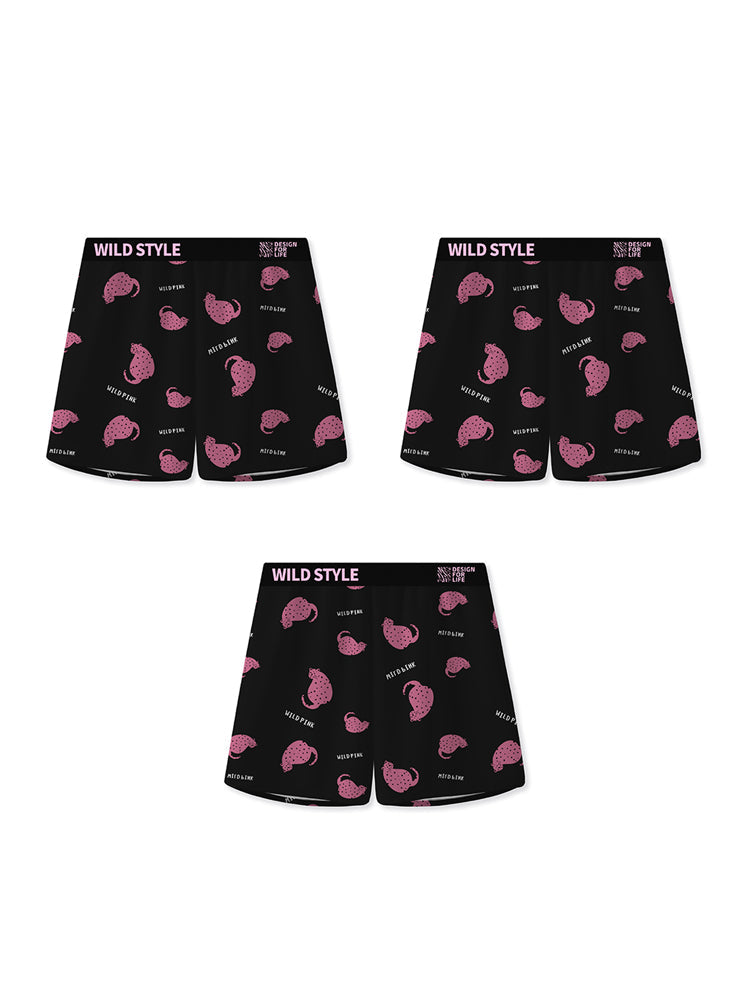 3 Pack Men's Pink Leopard Print Trendy Lightweight & Airy Boxers Briefs | dmunderwear detail image 12
