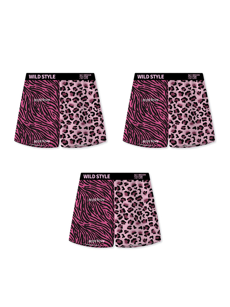 3 Pack Men's Pink Leopard Print Trendy Lightweight & Airy Boxers Briefs | dmunderwear detail image 8