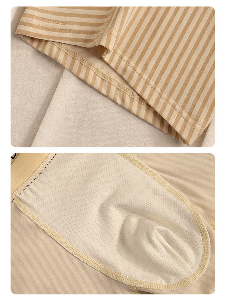 3 Pack Men's Premium Breathable Cotton Striped Design Seamless Comfort Boxers Briefs | dmunderwear detail image 5