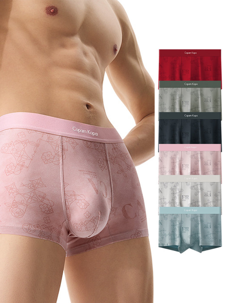 3 Pack Men's Printed Breathable Ultra-Soft Cotton Trunks | dmunderwear detail image 12