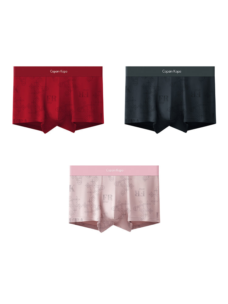 3 Pack Men's Printed Breathable Ultra-Soft Cotton Trunks | dmunderwear detail image 14