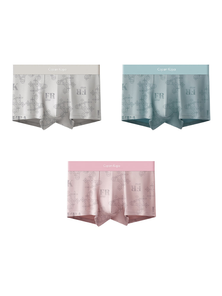 3 Pack Men's Printed Breathable Ultra-Soft Cotton Trunks | dmunderwear detail image 19