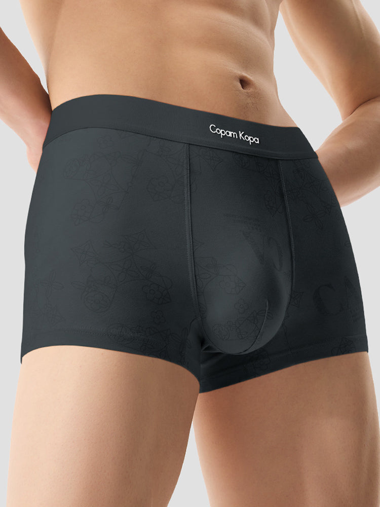 3 Pack Men's Printed Breathable Ultra-Soft Cotton Trunks | dmunderwear detail image 9