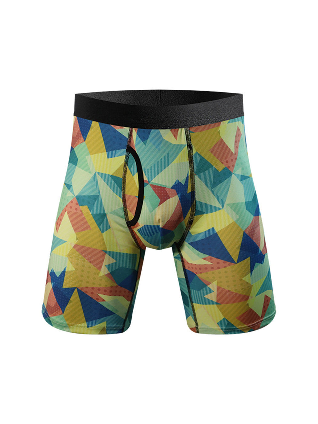 3 Pack Men's Printed Sports Boxer Briefs With Functional Fly | dmunderwear detail image 3