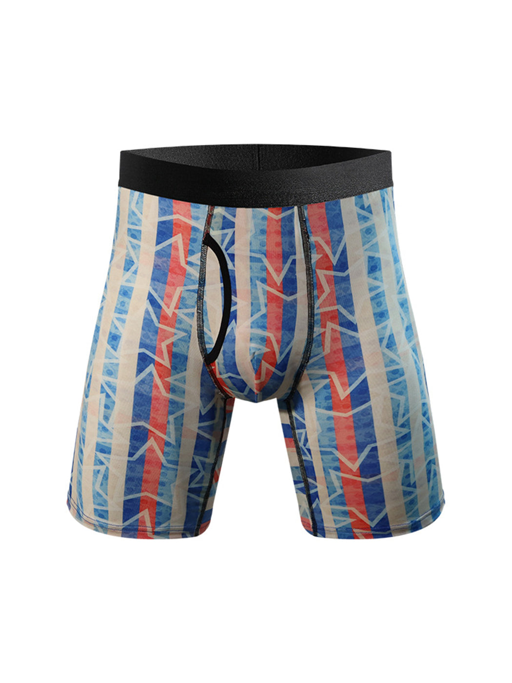 3 Pack Men's Printed Sports Boxer Briefs With Functional Fly | dmunderwear detail image 9