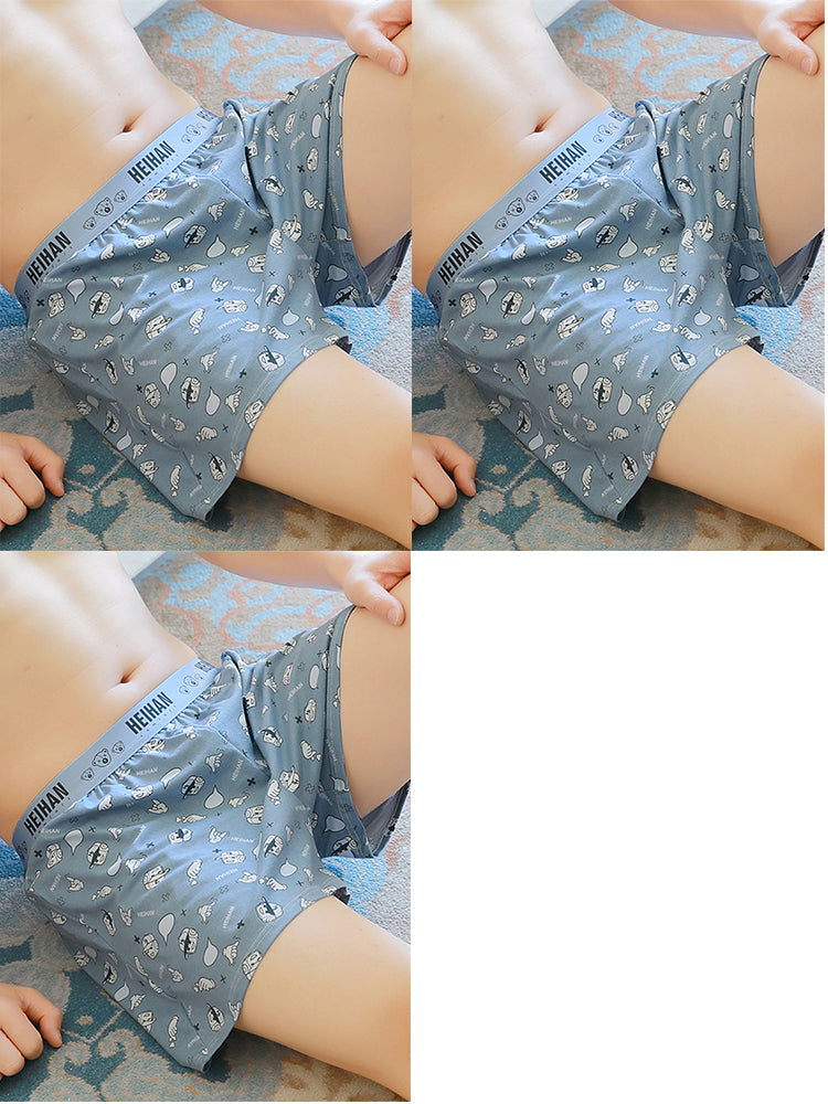 3 Pack Men's Printed Trendy Seamless Flexible & Lightweight Boxer Shorts | dmunderwear detail image 14