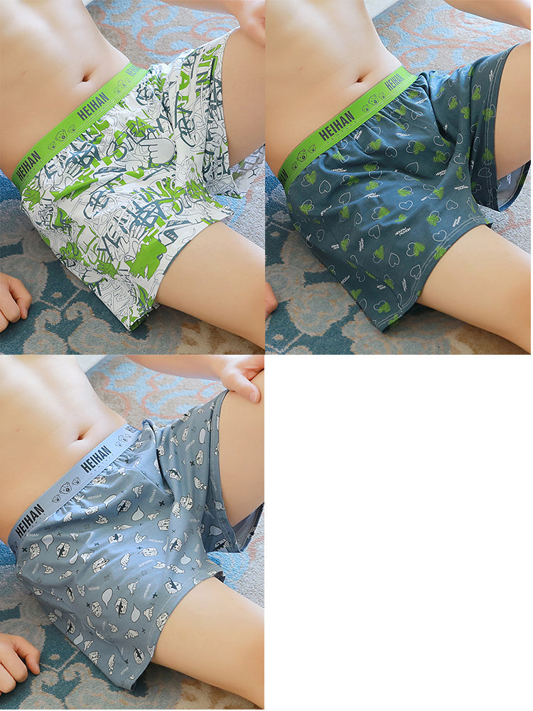 3 Pack Men's Printed Trendy Seamless Flexible & Lightweight Boxer Shorts | dmunderwear detail image 2