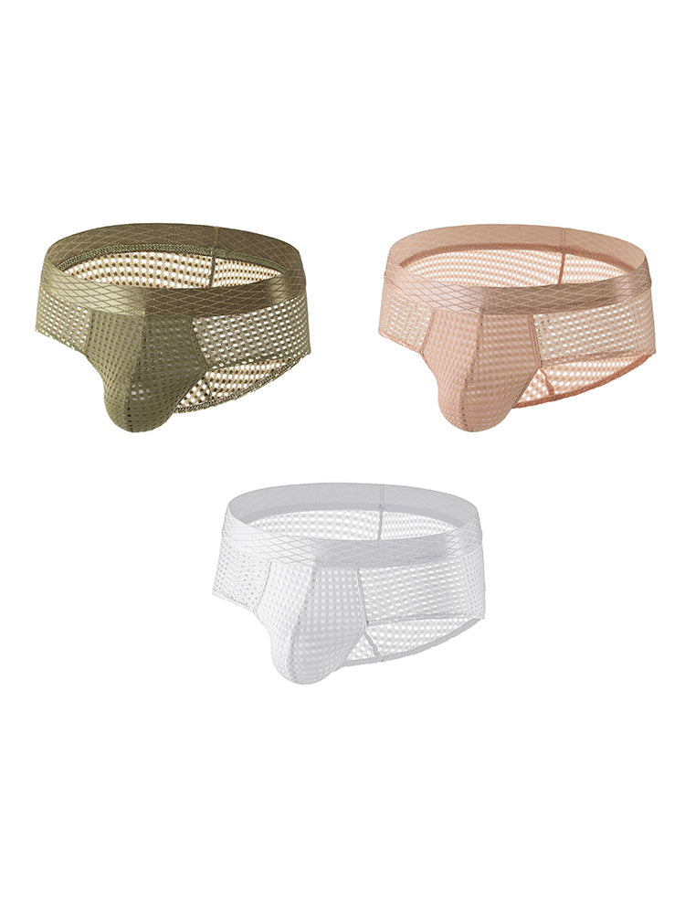 3 Pack Men's Quick-Dry Mesh Low-Rise Briefs | dmunderwear detail image 12