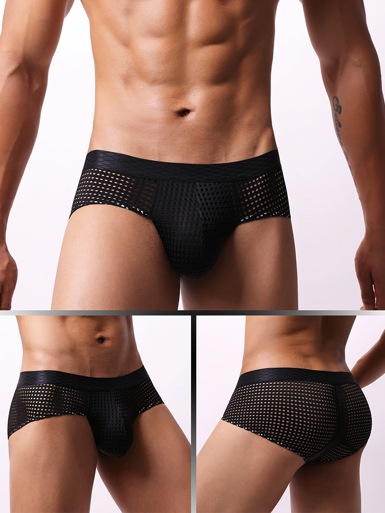 3 Pack Men's Quick-Dry Mesh Low-Rise Briefs | dmunderwear detail image 13
