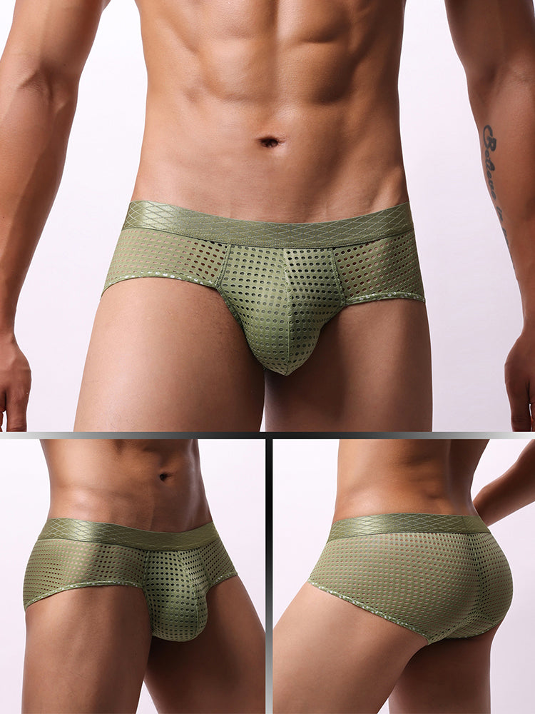 3 Pack Men's Quick-Dry Mesh Low-Rise Briefs | dmunderwear detail image 14