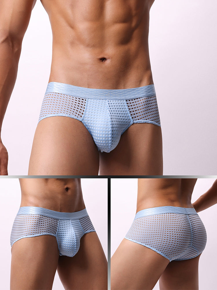 3 Pack Men's Quick-Dry Mesh Low-Rise Briefs | dmunderwear detail image 15