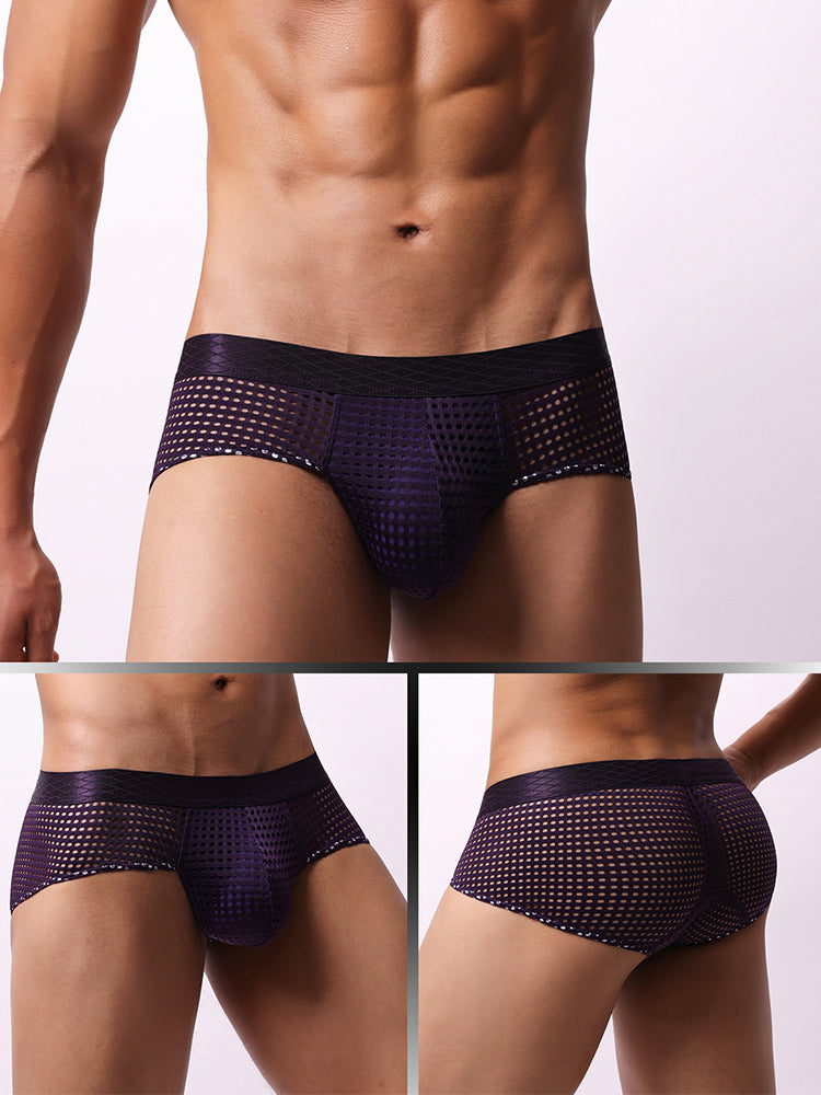 3 Pack Men's Quick-Dry Mesh Low-Rise Briefs | dmunderwear detail image 16